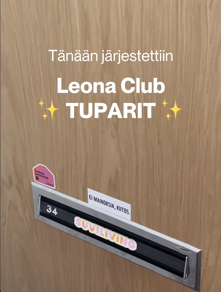 Somevideon kansikuva, jossa lukee "Tammikuussa järjestettiin Leona Club TUPARIT".