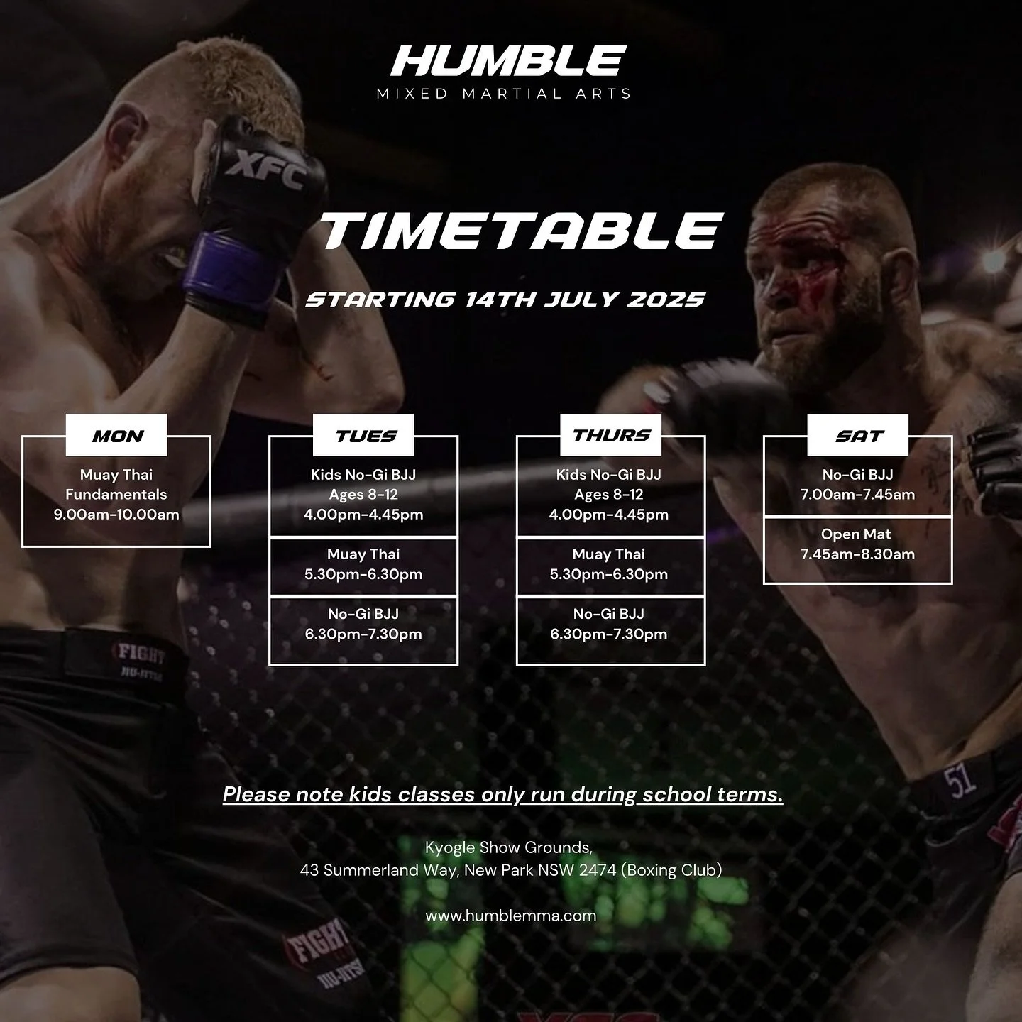 Updated timetable as of July 14th 🙏