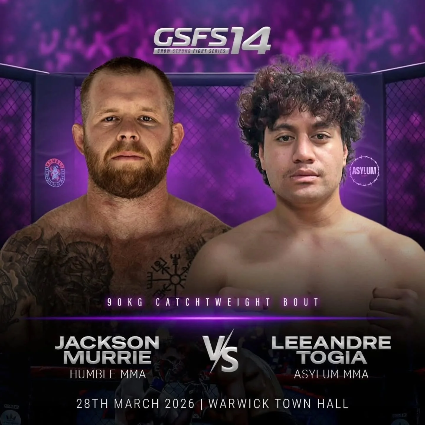 I'm excited to announce that in less than three weeks I will be stepping back into the cage at @growstrongfightseries 14 on the 28th of March. 

My opponent is a powerful young bloke from @asylummma_ who got his last win at GSFS in 8 seconds &mdash; 