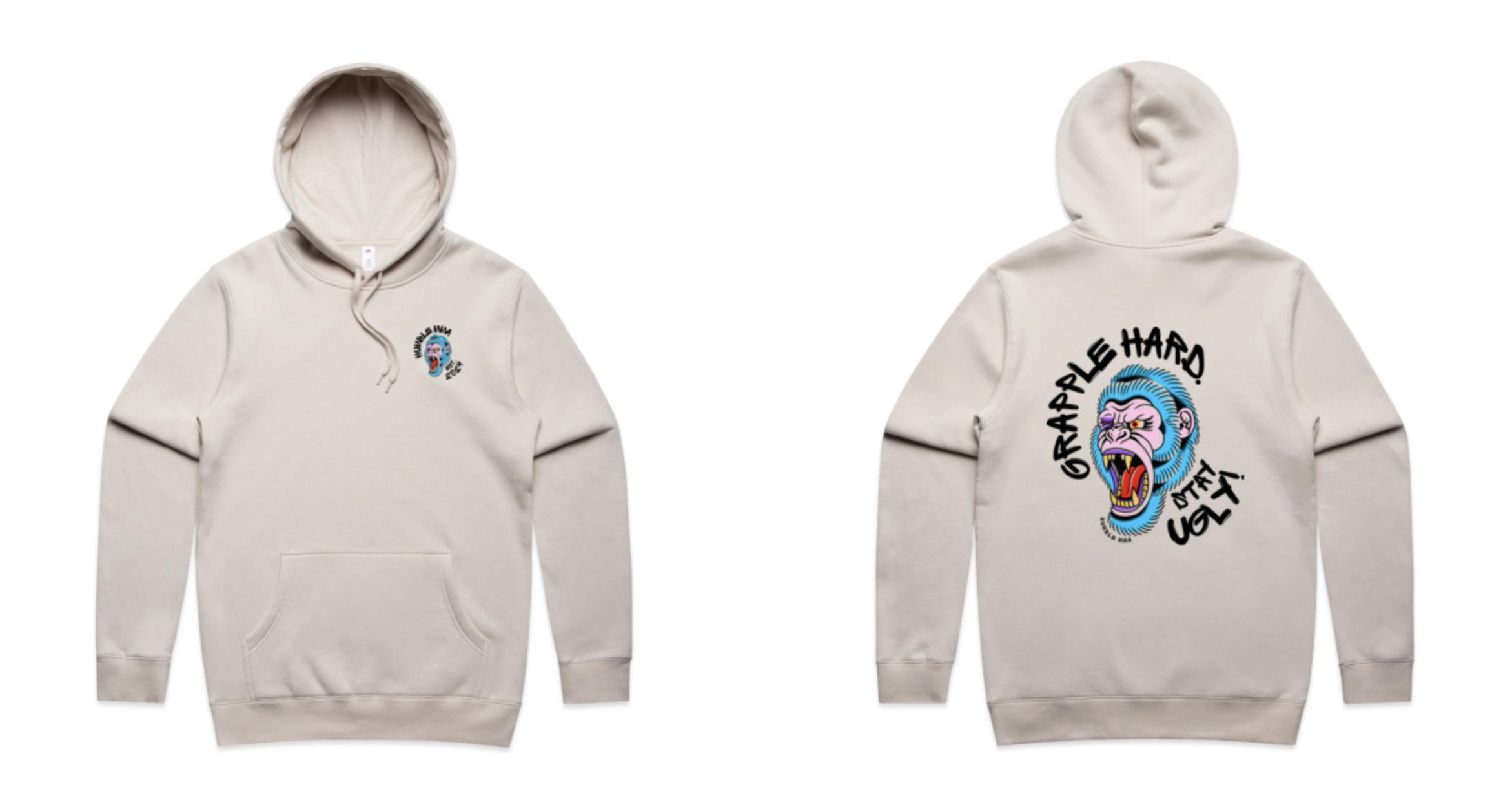 Pre Order - 2026 Grapple Hard - Stencil Hoodie Bone