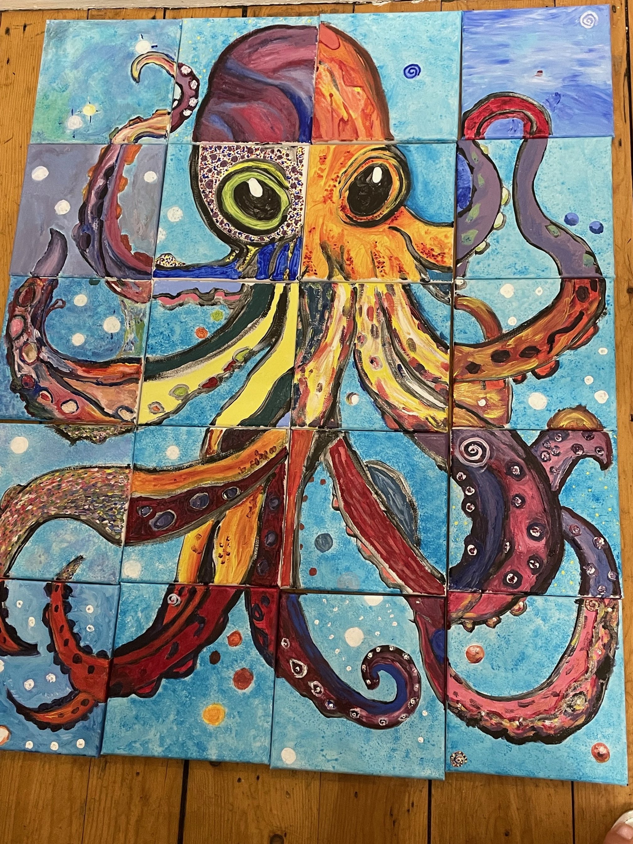 collaborative project: acrylic on canvas - topic: how your pieces come together to make a beautiful whole