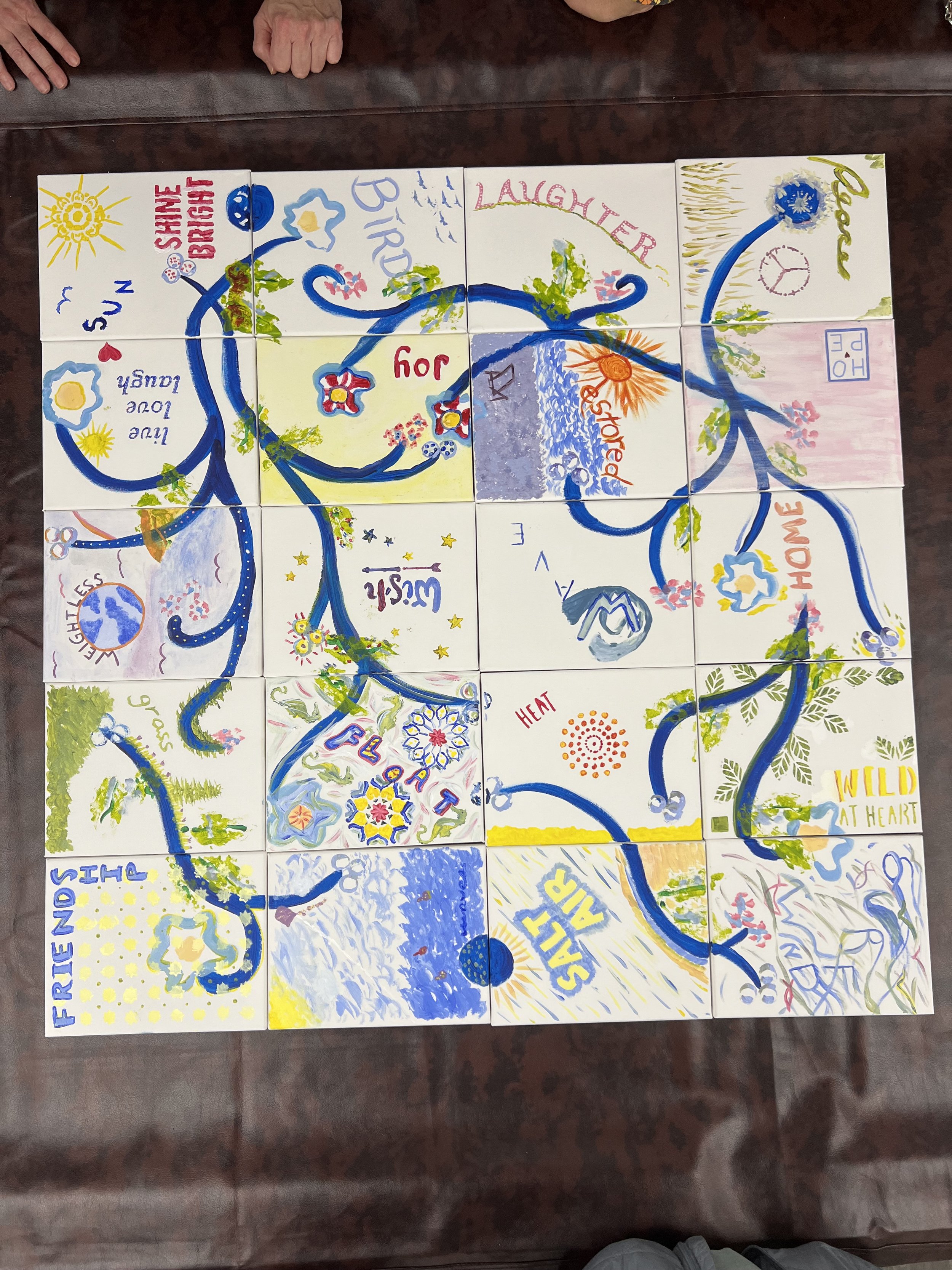 collaborative project: acrylic on canvas - topic: where do you find solace