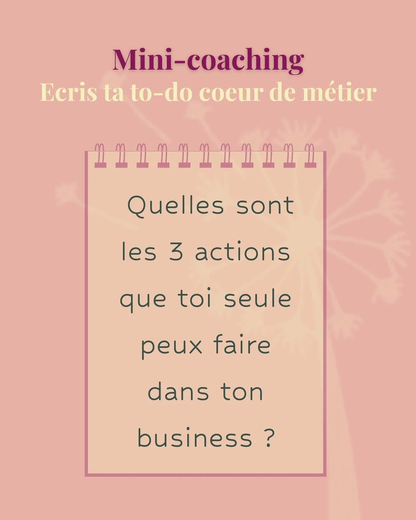 ✨ Mini coaching du jour : &Eacute;cris ta to-do c&oelig;ur m&eacute;tier

📌 Aujourd&rsquo;hui, on all&egrave;ge.
Pas toute ta semaine (on est r&eacute;alistes).
Juste ta to-do. Mais la vraie.
🧠 Celle qui te ram&egrave;ne &agrave; ce que toi se