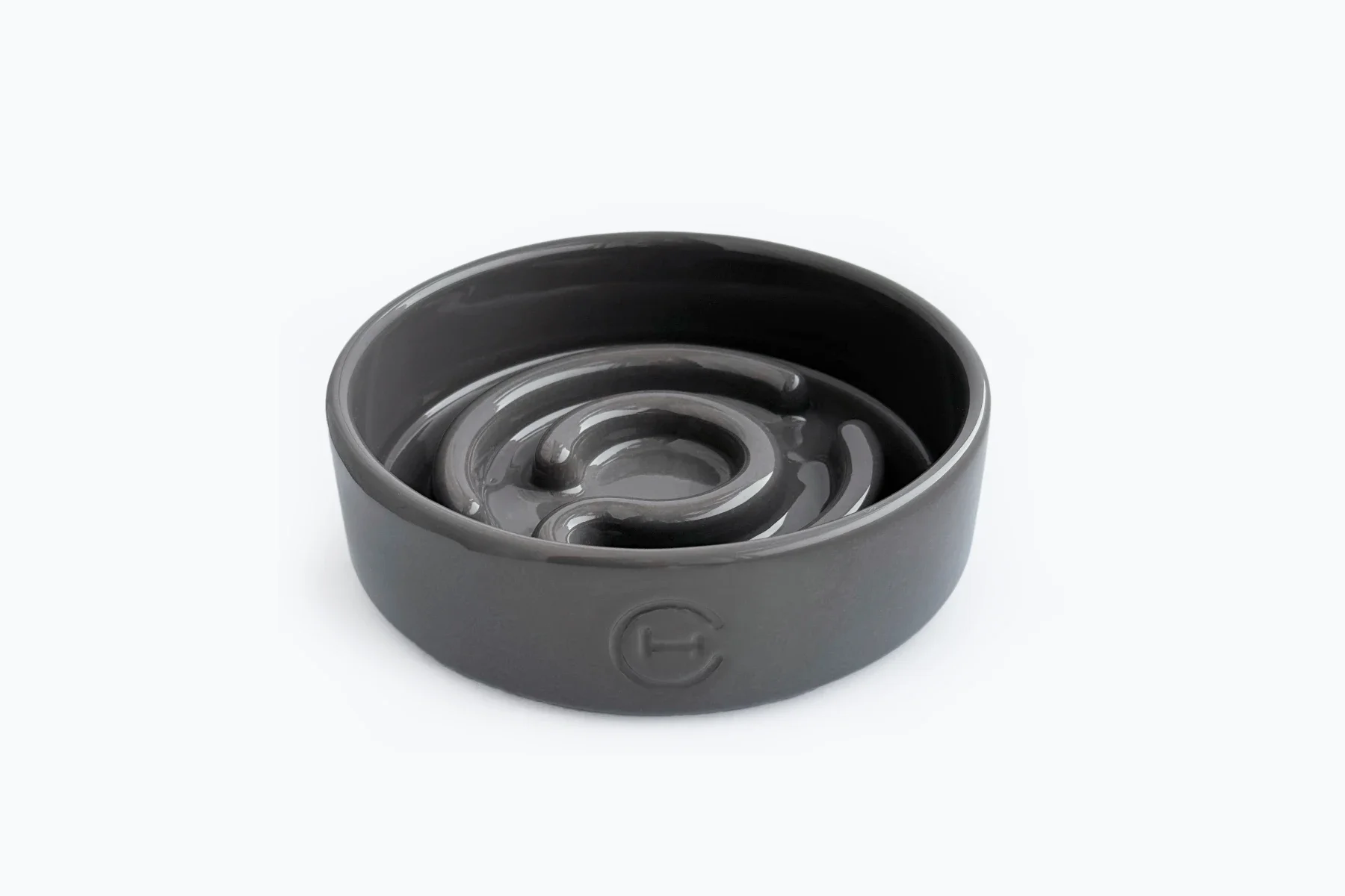 Gamelle en céramique écologique graphite pour alimentation lente des chiens