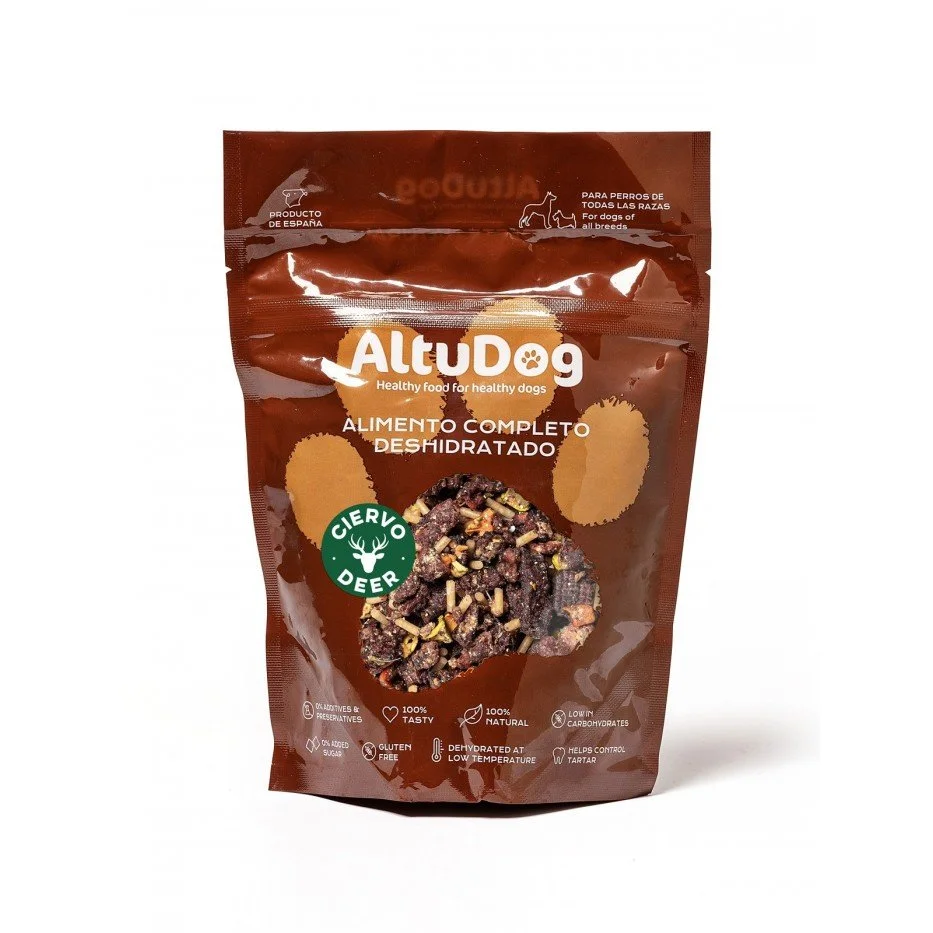 Menu Cerf pour chiens avec riz 250 gr