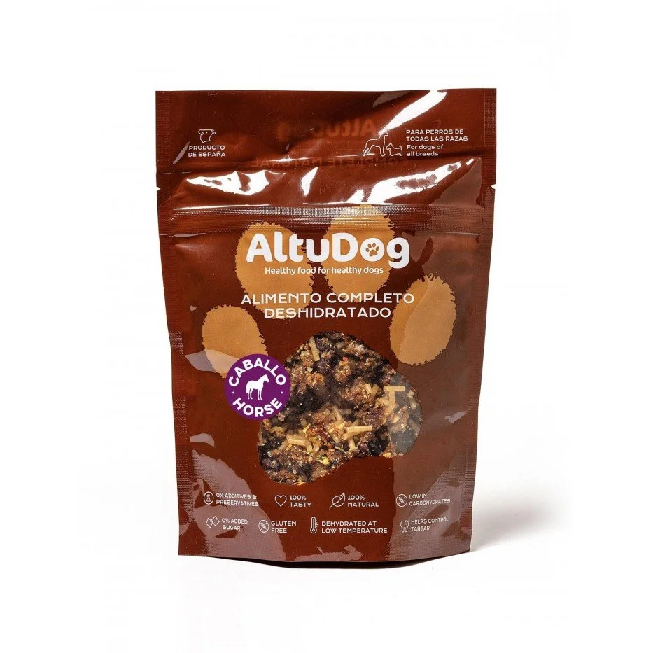 Menu Cheval pour chiens avec riz 250 gr