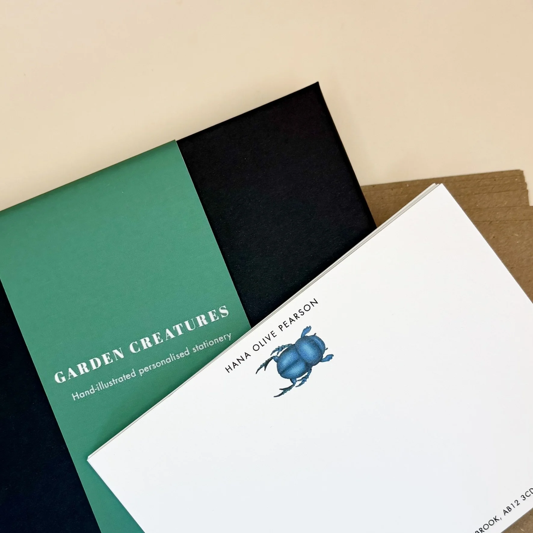 Blue Beetle Personalised Notecard Set