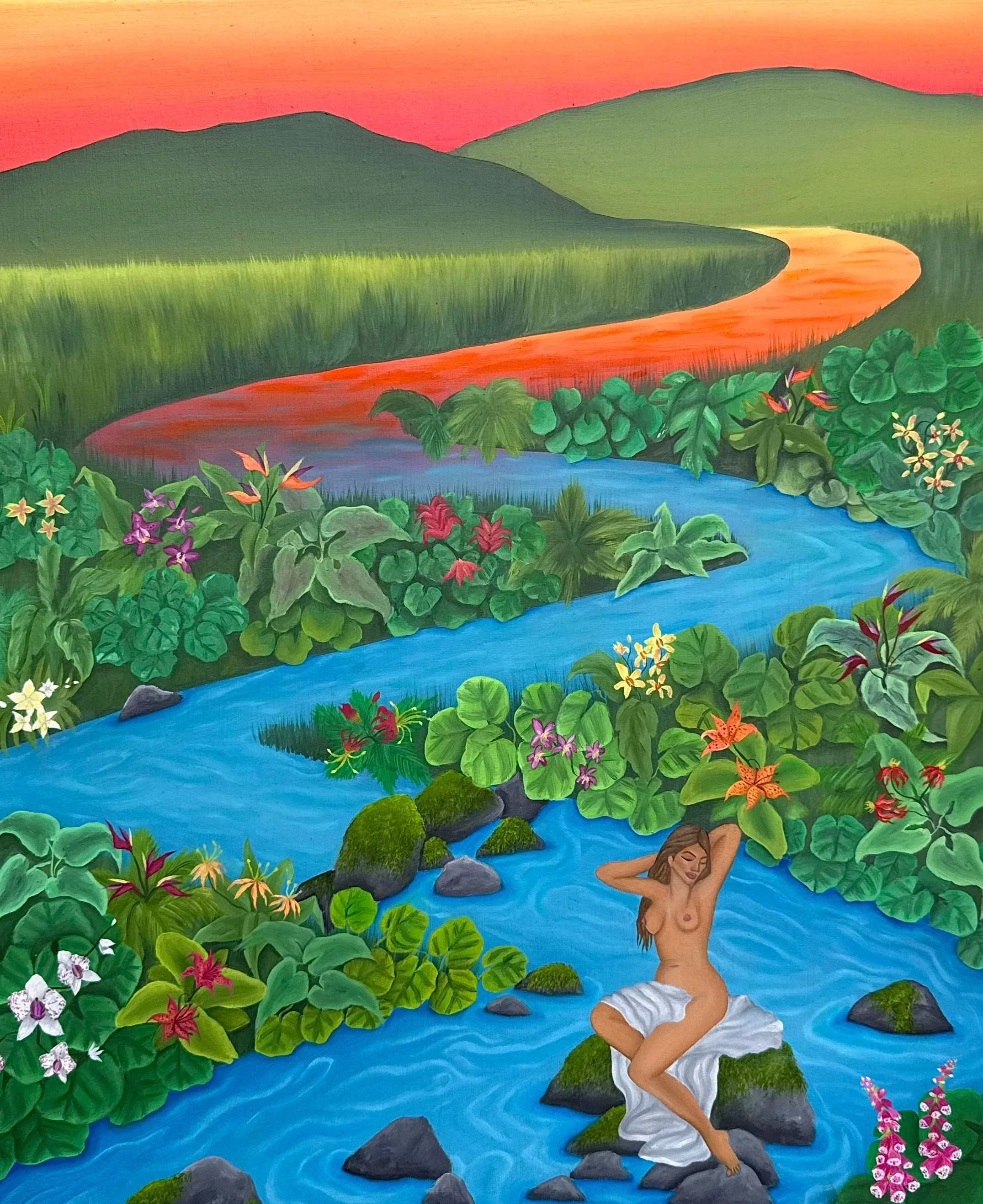 River of Dawn, oil on canvas, 2026