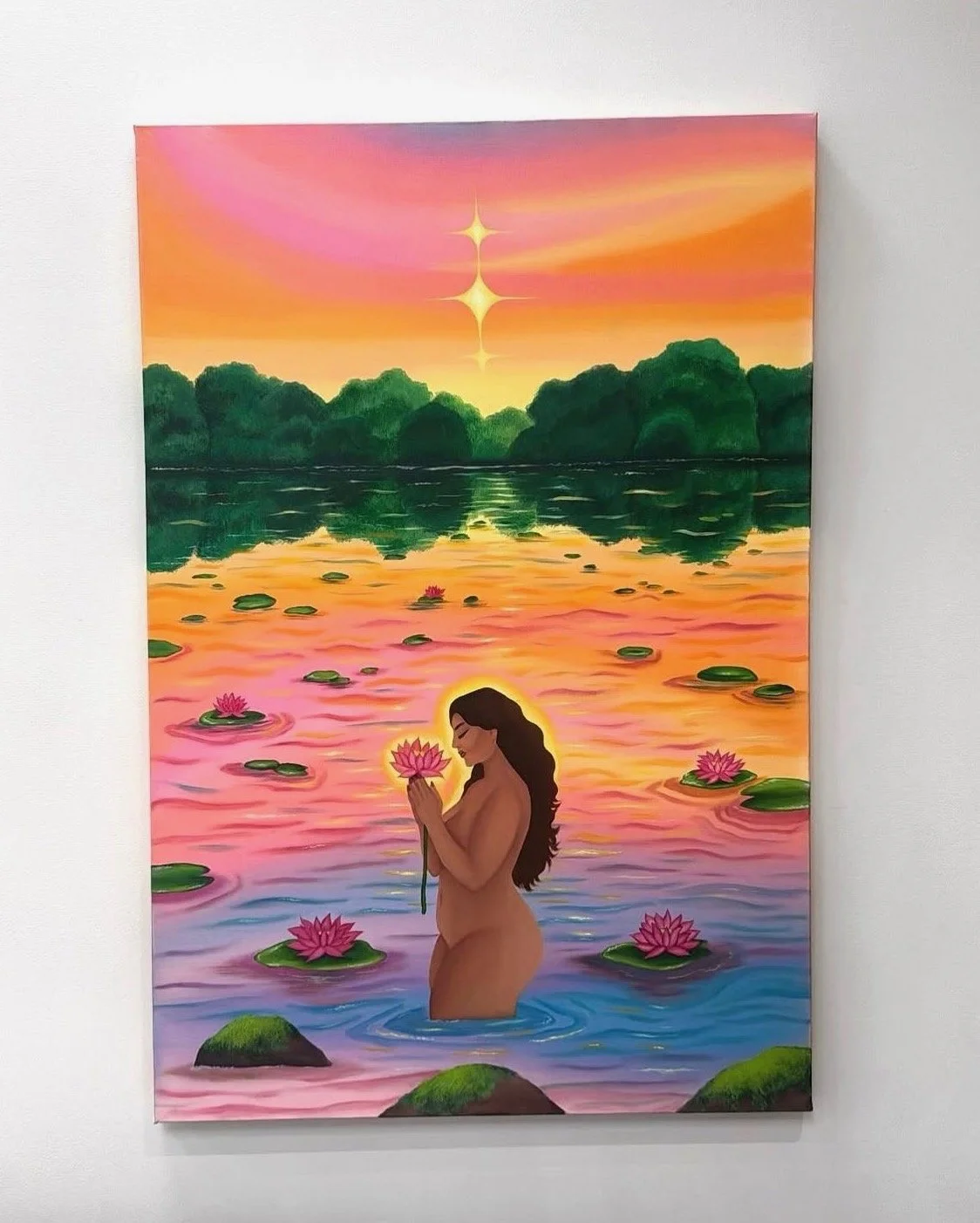 Lotus Rising, oil on canvas, 2025