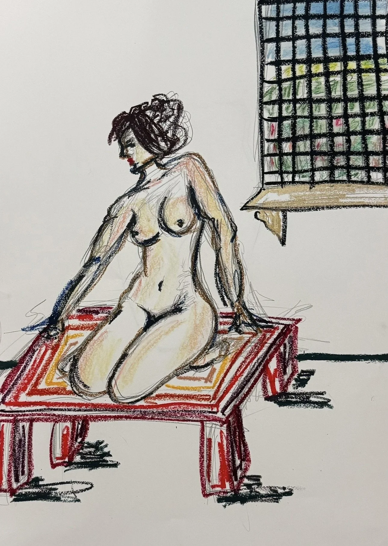Untitled, oil pastel on paper, 2024