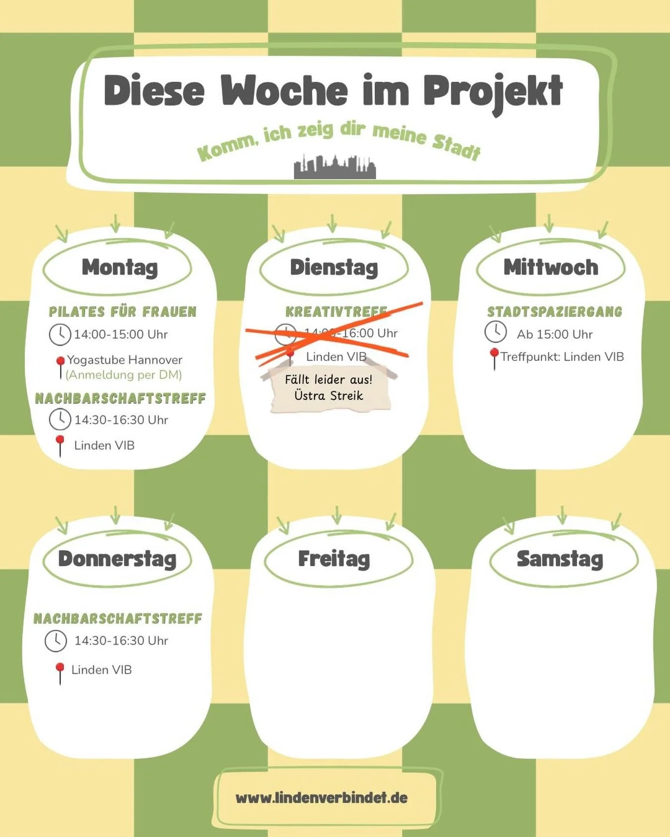 Diese Woche bei uns? Wann kommst du vorbei?