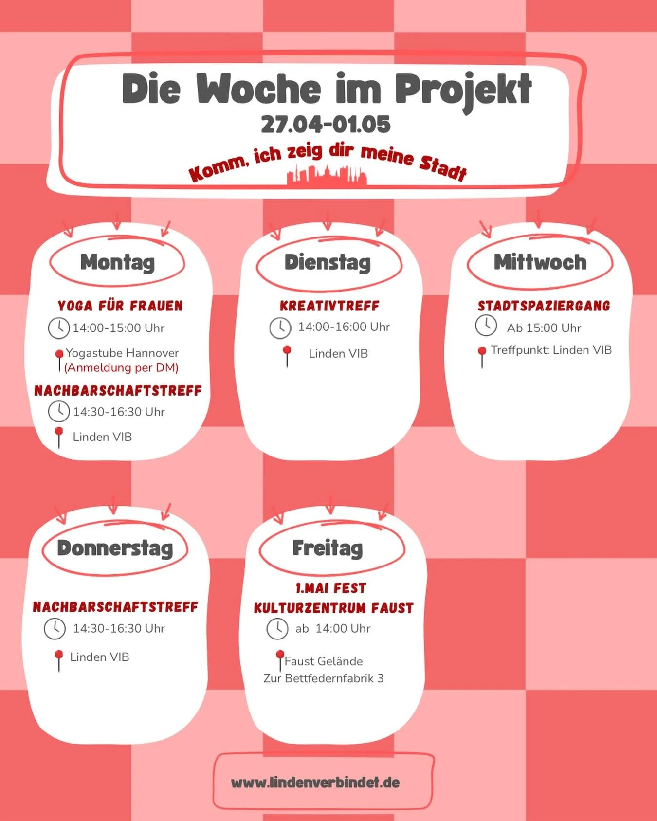 Auch n&auml;chste Woche sind wir wieder f&uuml;r euch da! Kommt vorbei, wir freuen uns auf euch ☀️
#bgzvorort #lindenverbindet #kommichzeigdir #bamf #lindenliebe