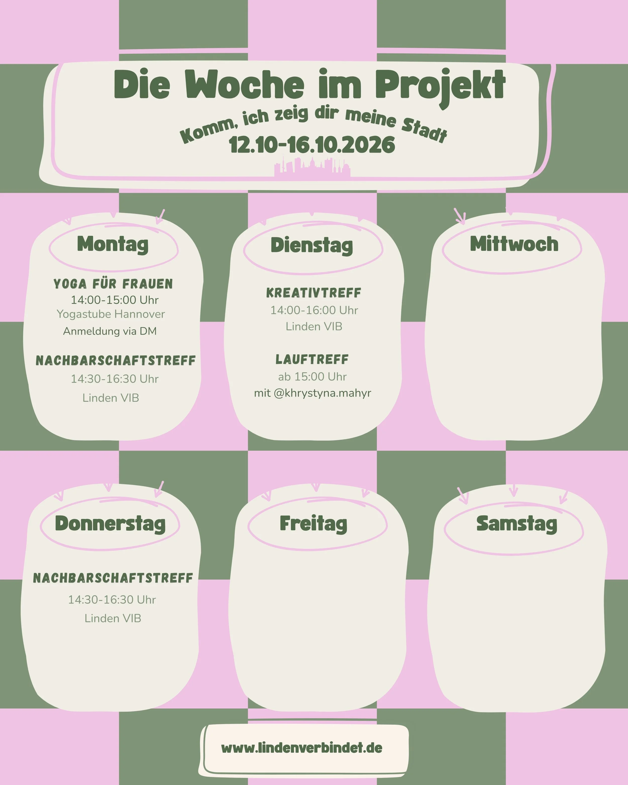 Wann sehen wir uns in der n&auml;chsten Woche? 👀

#lindenverbindet #bgzvorort #kommichzeigdirmeinestadt #sprachcaf&eacute;