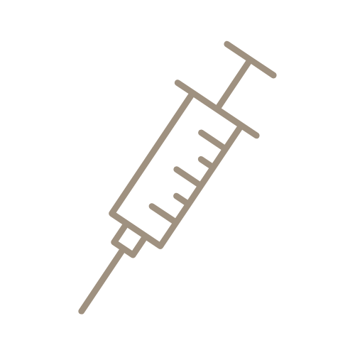 Illustration of a syringe filled with liquid.