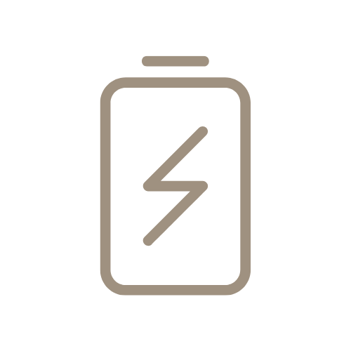 Battery icon with a lightning bolt symbol indicating charging or power.