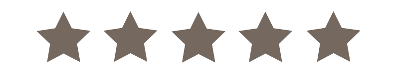 Five gray stars in a row on a black background.