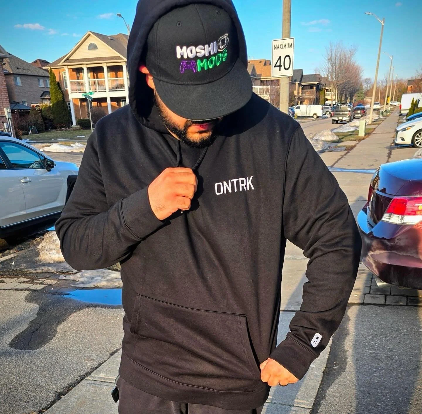 Black ONTRK hoodie spotted in 🇨🇦❤️🙏 @moshi.mods 
#gym #gamer #motivation #fashion #hoodie