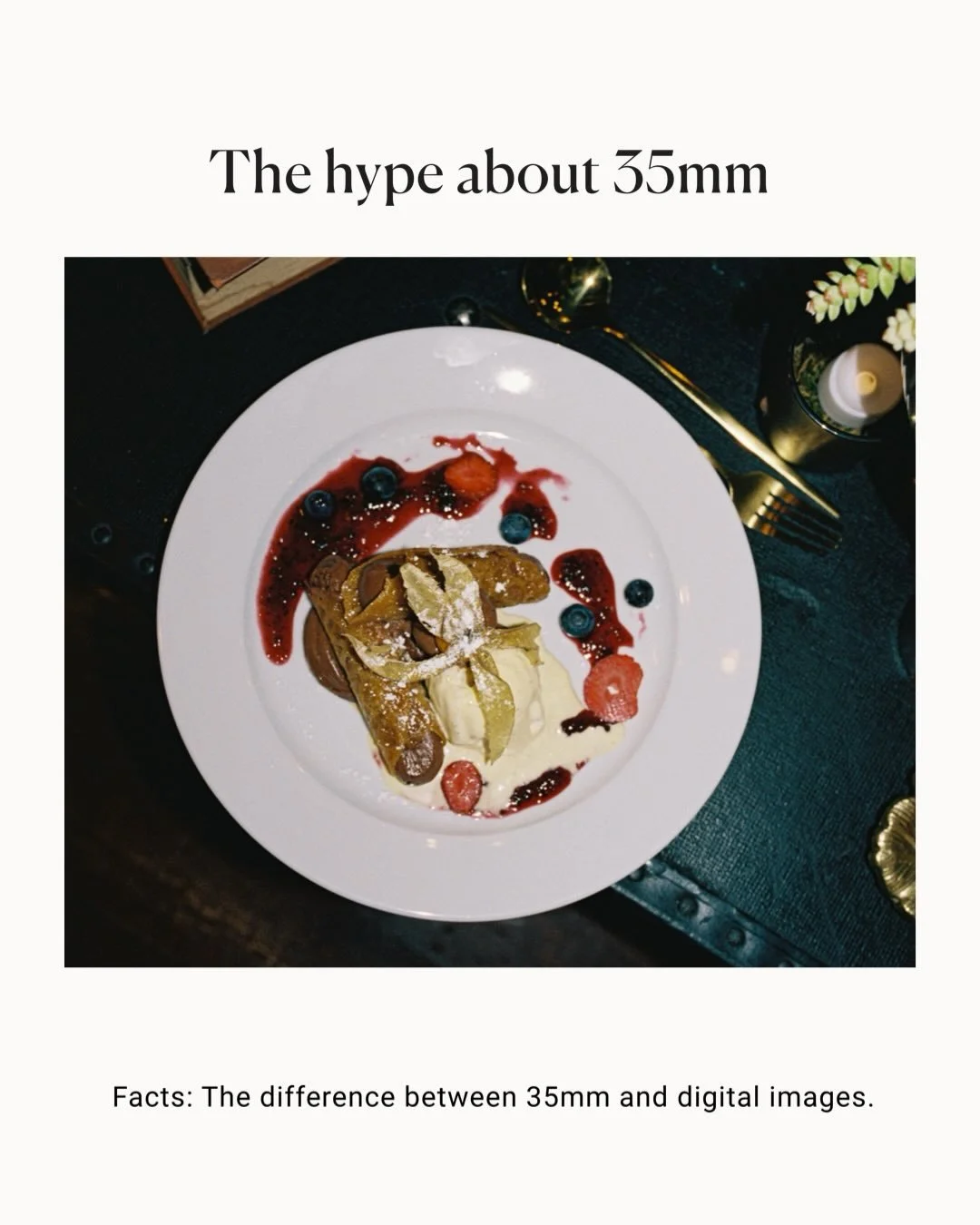 There&rsquo;s a lot of hype around the &ldquo;film look&rdquo; in weddings right now, so here&rsquo;s a real comparison.

This is a series of images, all taken moments apart. Each time the first is digital and the second is 35mm film.

Same light. Sa