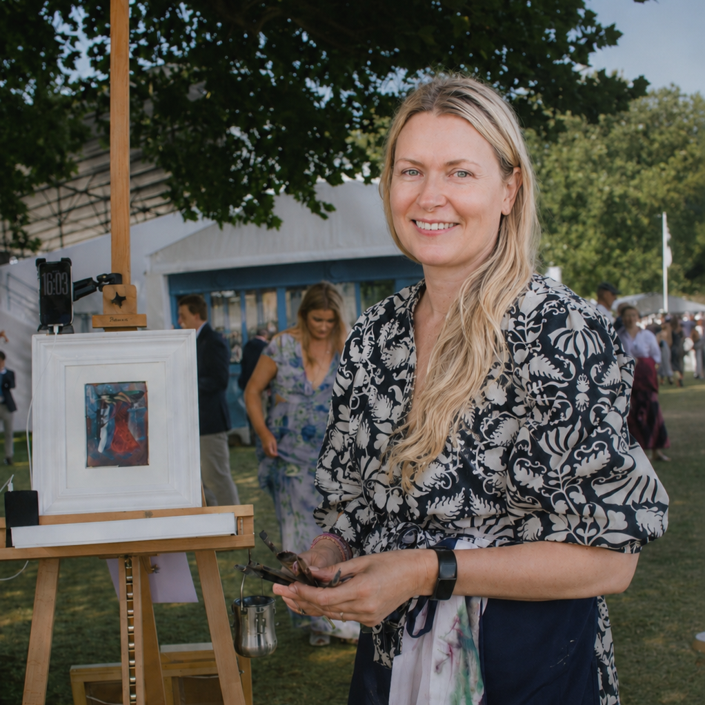 Katie h Vallance at henley royal regatta live oil painting