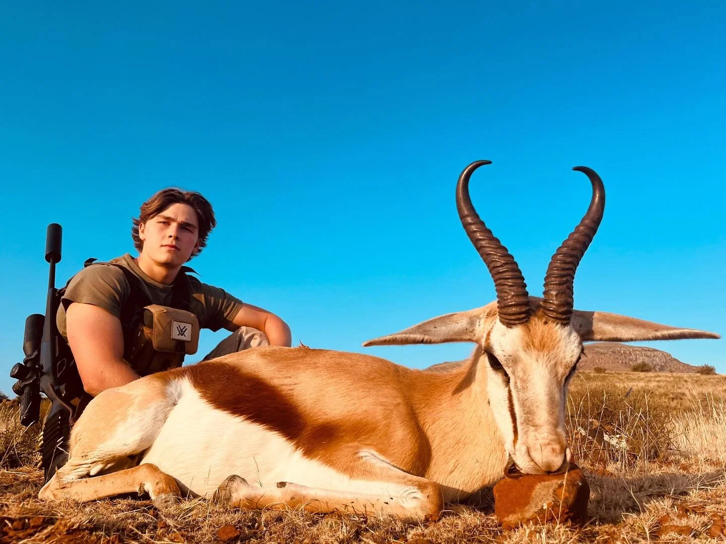 Another trophy in the salt for Koba! 🔥 After some patient walk &amp; stalk hunting, he made a perfect shot on this beautiful springbuck ram! 

Congratulations, Koba 👏 

-

#SpringbuckHunt #HuntingAfrica #SouthAfricaHunting #WellfoundSafaris #WalkAn