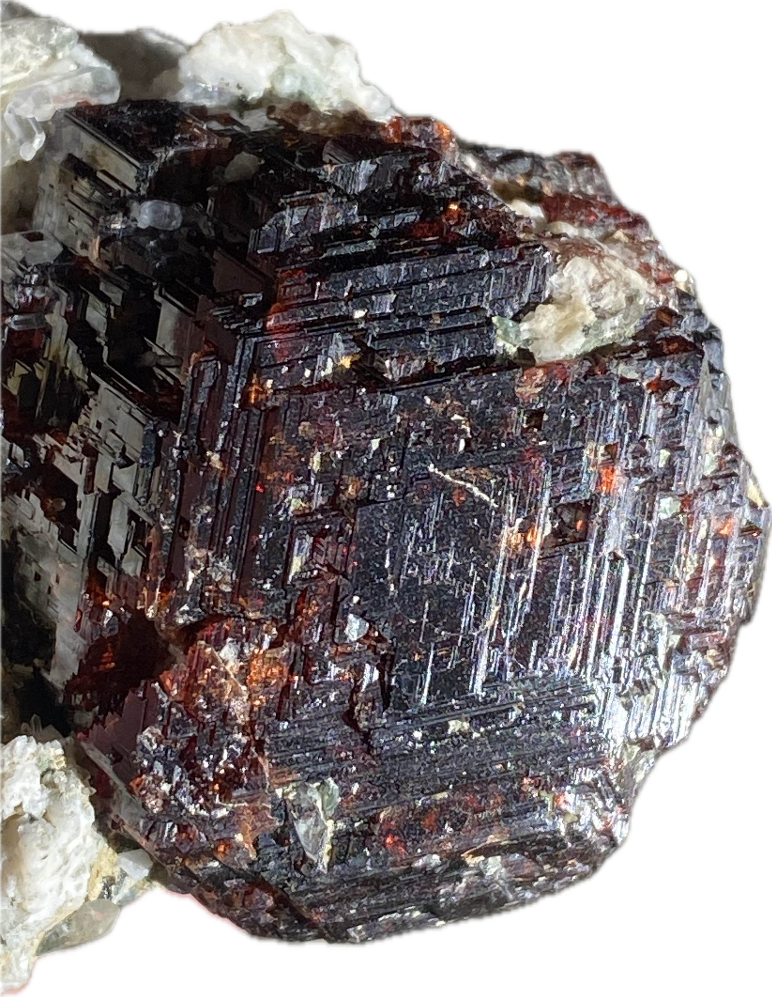 Spessartine Garnet on Feldspar