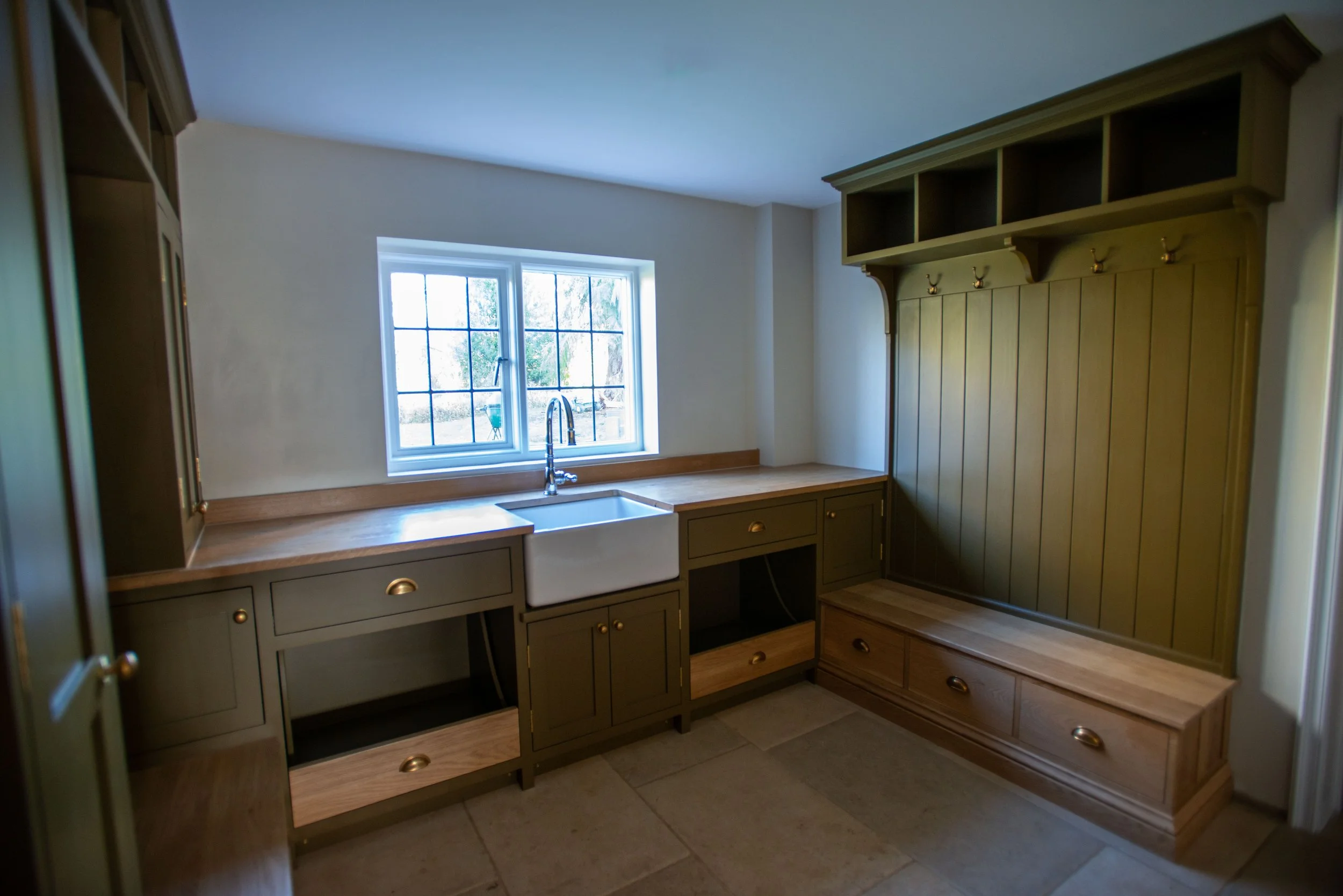 Boot room, Oak and Little Greene