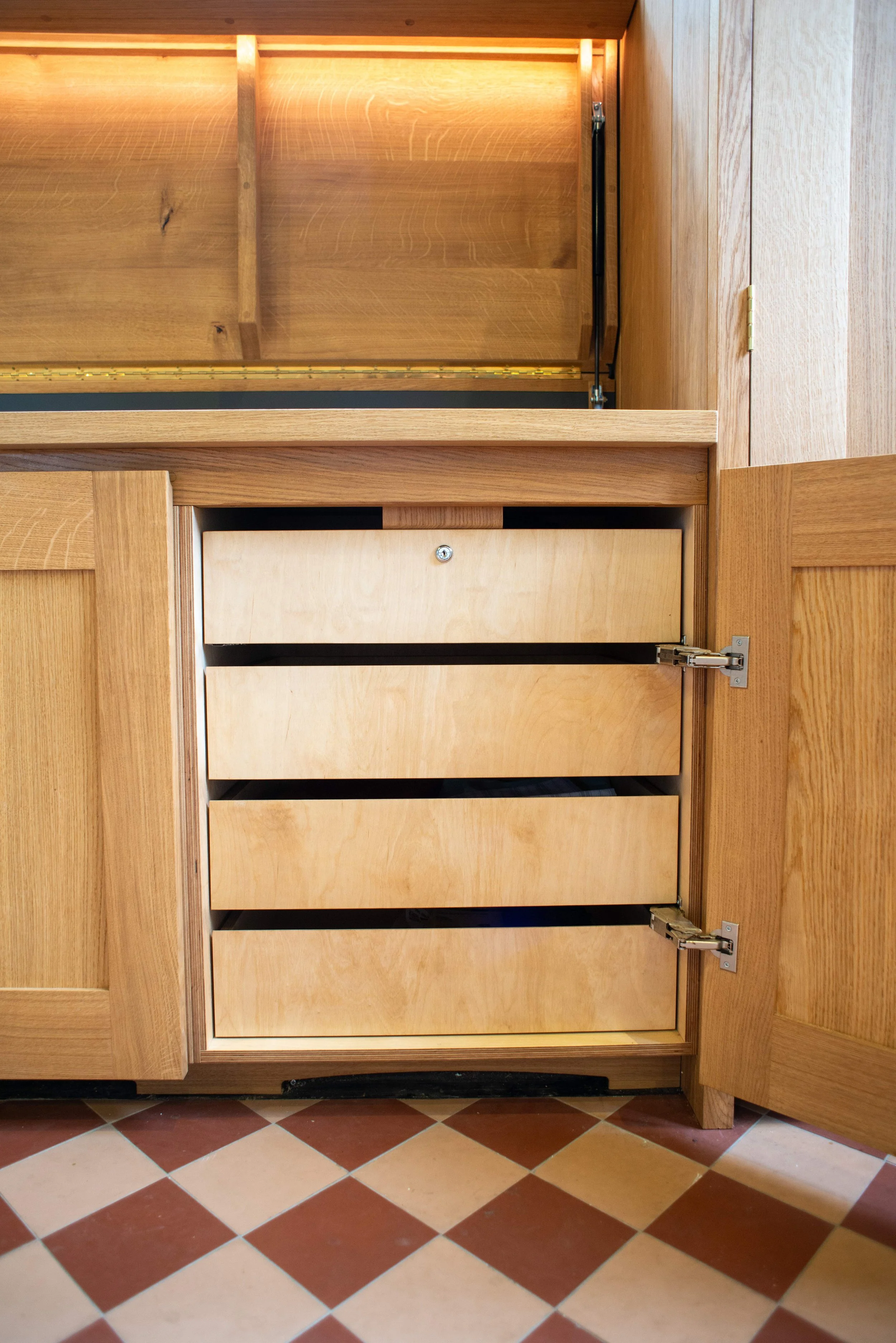 Drawers, Church Kitchen, Suffolk, Sutherland Joinery