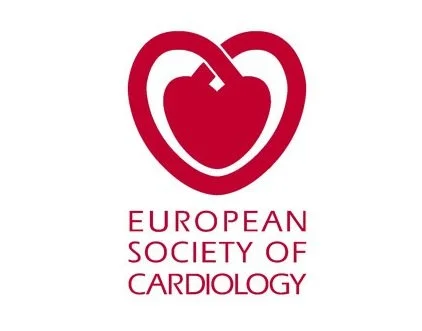 Logo of the European Society of Cardiology featuring a stylized heart with a stethoscope.