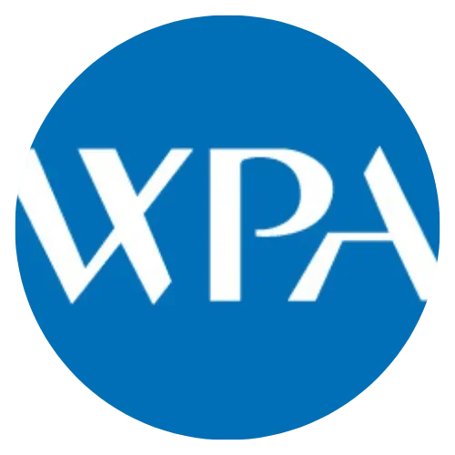 A blue circular logo with white stylized letters W, P, and A.