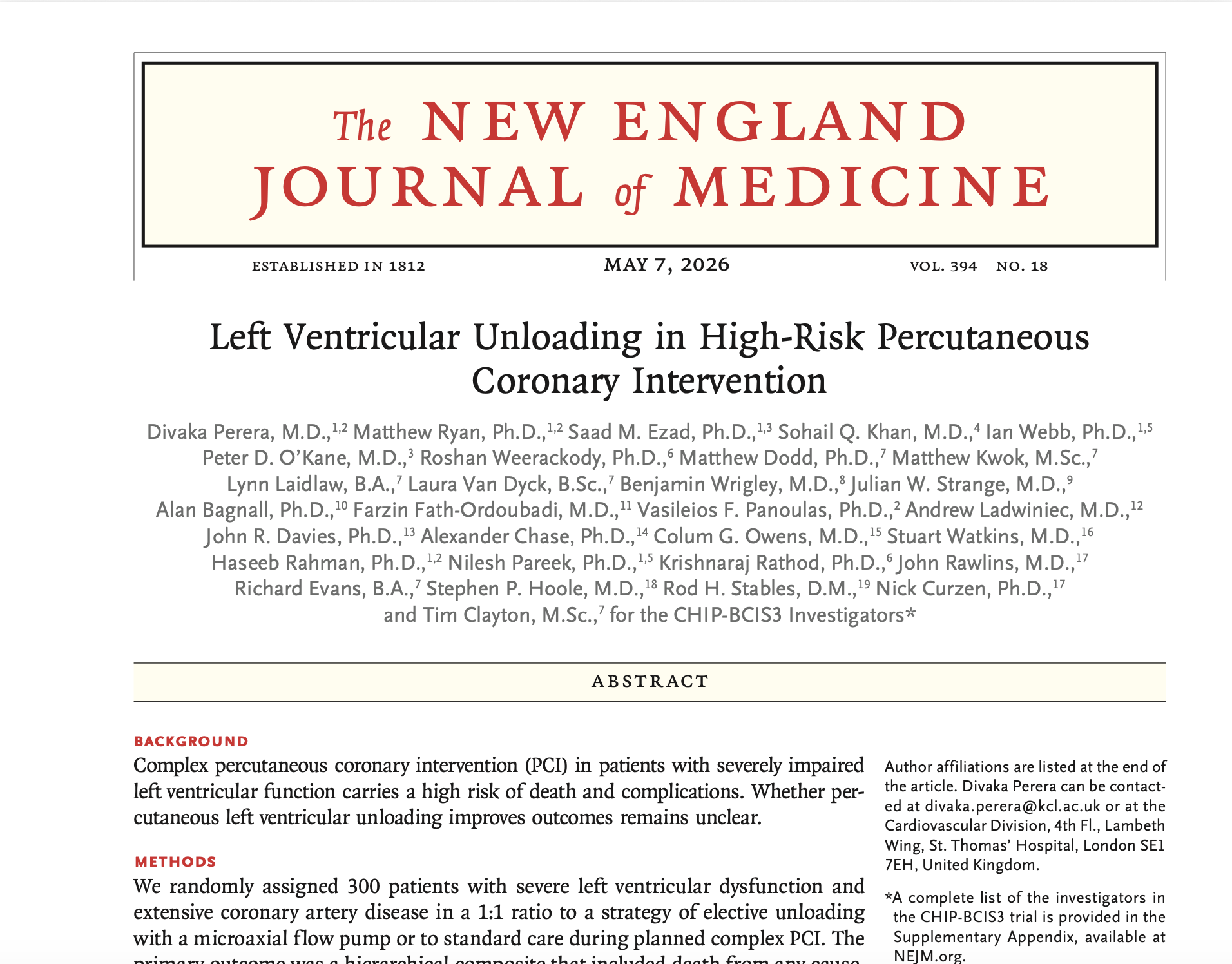 The CHIP-BCIS3 Trial demonstrated the safest way to perform PCI in high-risk patients
