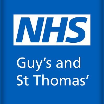 NHS logo with the text 'Guy's and St Thomas'' beneath it.