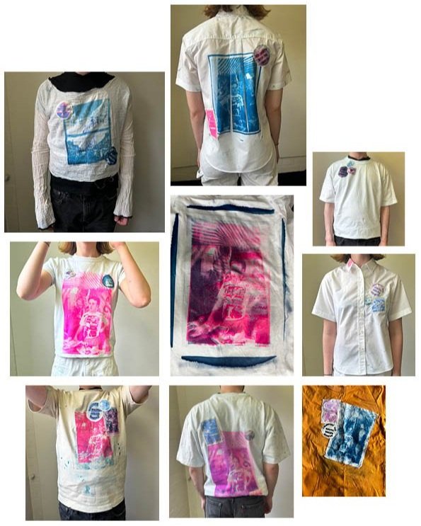Prints on T-shirts.