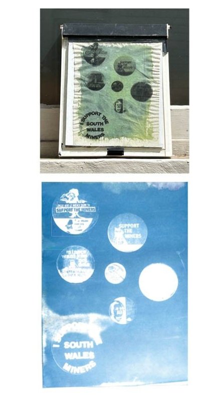 Cyanotype printing badges.