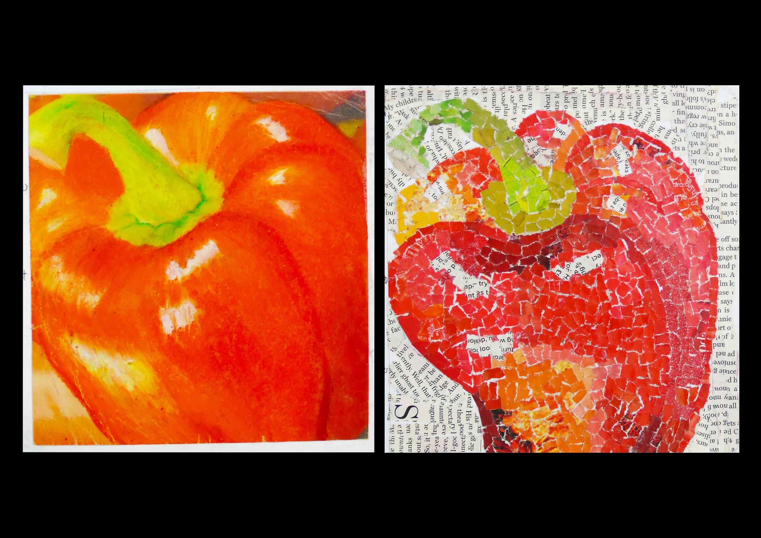 Pepper, 2016
Oil pastel and collage