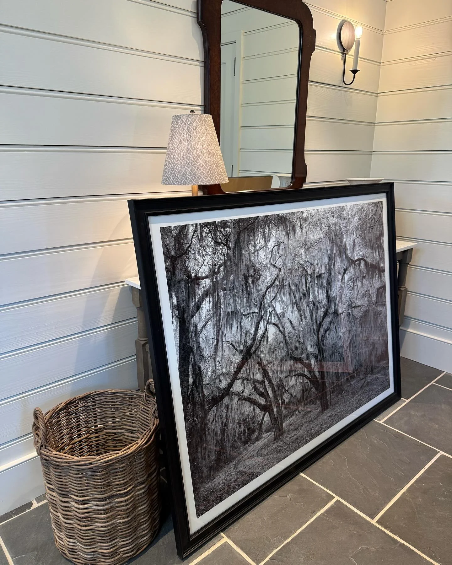 A fabulous day installing small and large scale pieces of art like this dreamy @jessicacantlin photograph at the #dfi_kiawahcottage.  Thank you to @fine_art_installation_llc, @stephen_elliott_art_services and @allison.and.ross.