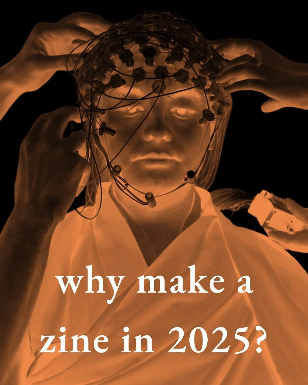 WHY MAKE A ZINE IN 2025?

Because something in me was breaking apart,
and building itself back &mdash; differently.

Because I see a world lost in screens.
Starving for meaning.
Forgetting how to be human.

Drowning in information,
starving for wisdo
