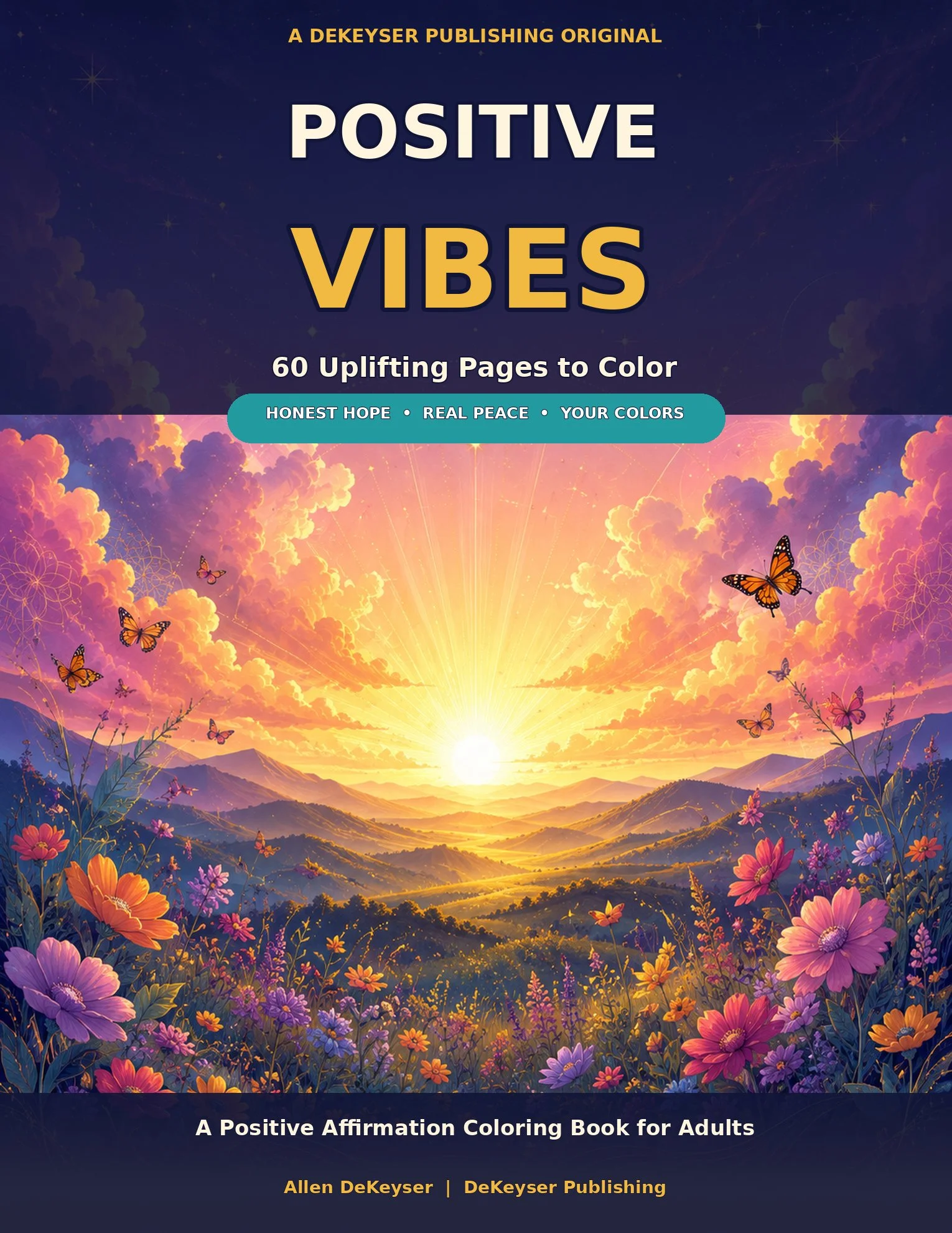 Positive Vibes: 60 Uplifting Pages to Color