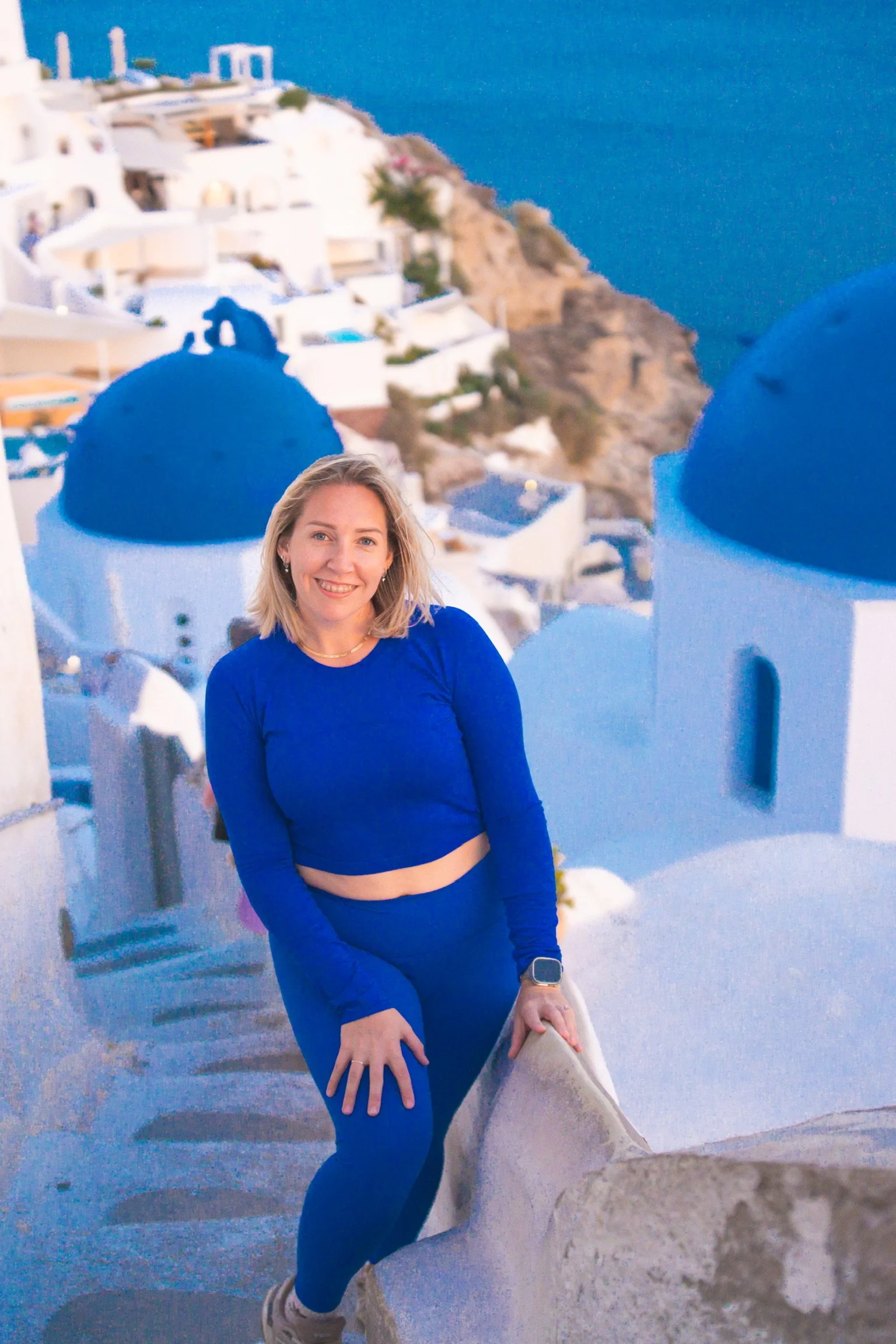 Woman in Santorini Greece