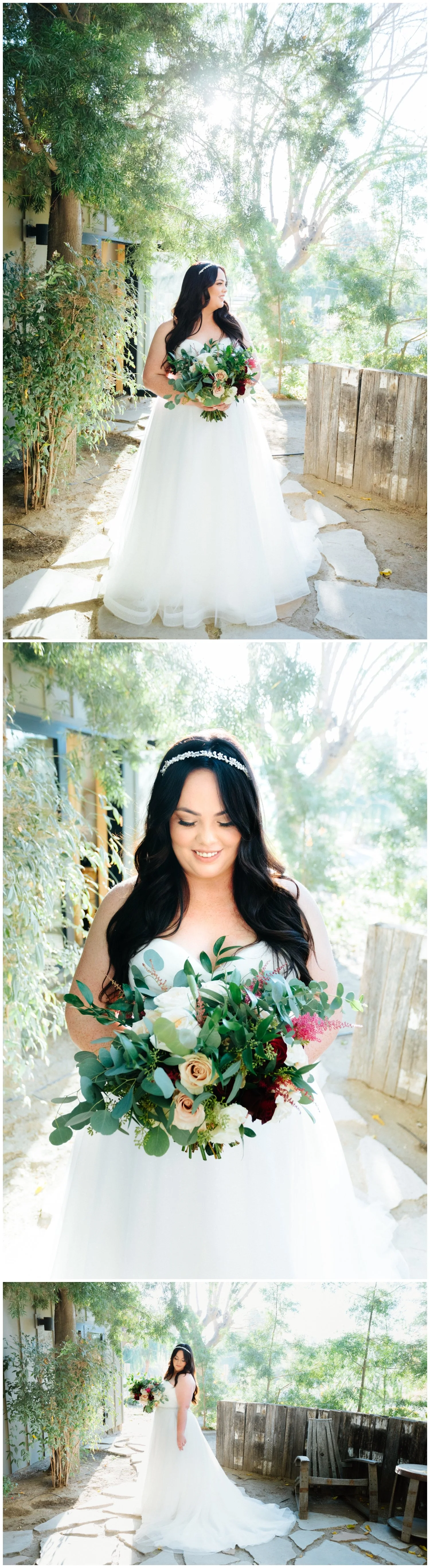 Bride solo portraits with bouquet in Galway Downs by Wedgewood Temecula, CA