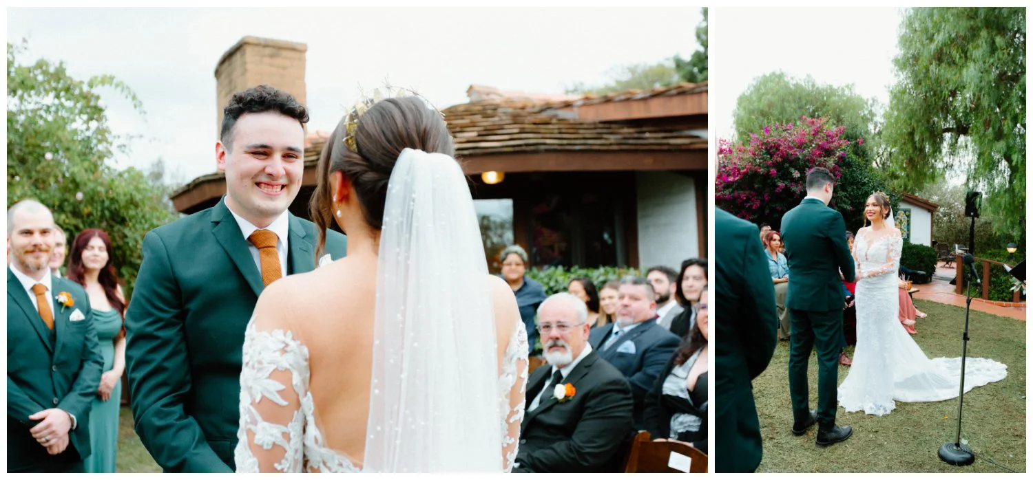 Bride and Groom stand together for the first time