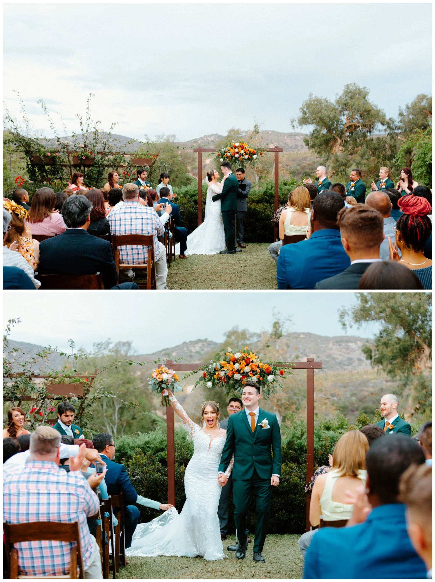 Bride and groom rejoice