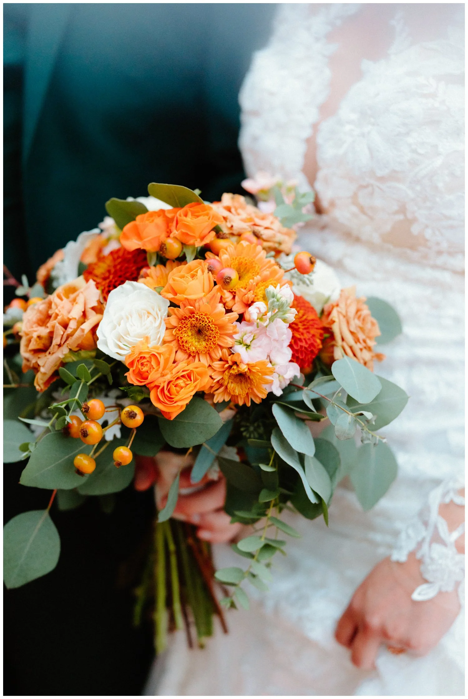 closeup of boho chic bouquet