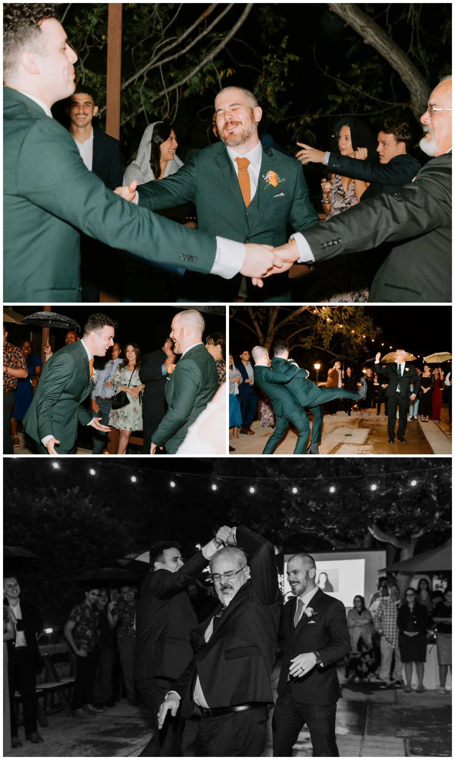Ross dances with his best man and dad at the old rancho estate, emotional and cinematic wedding photography at The Old Rancho Estate by By Evening Photo and Films