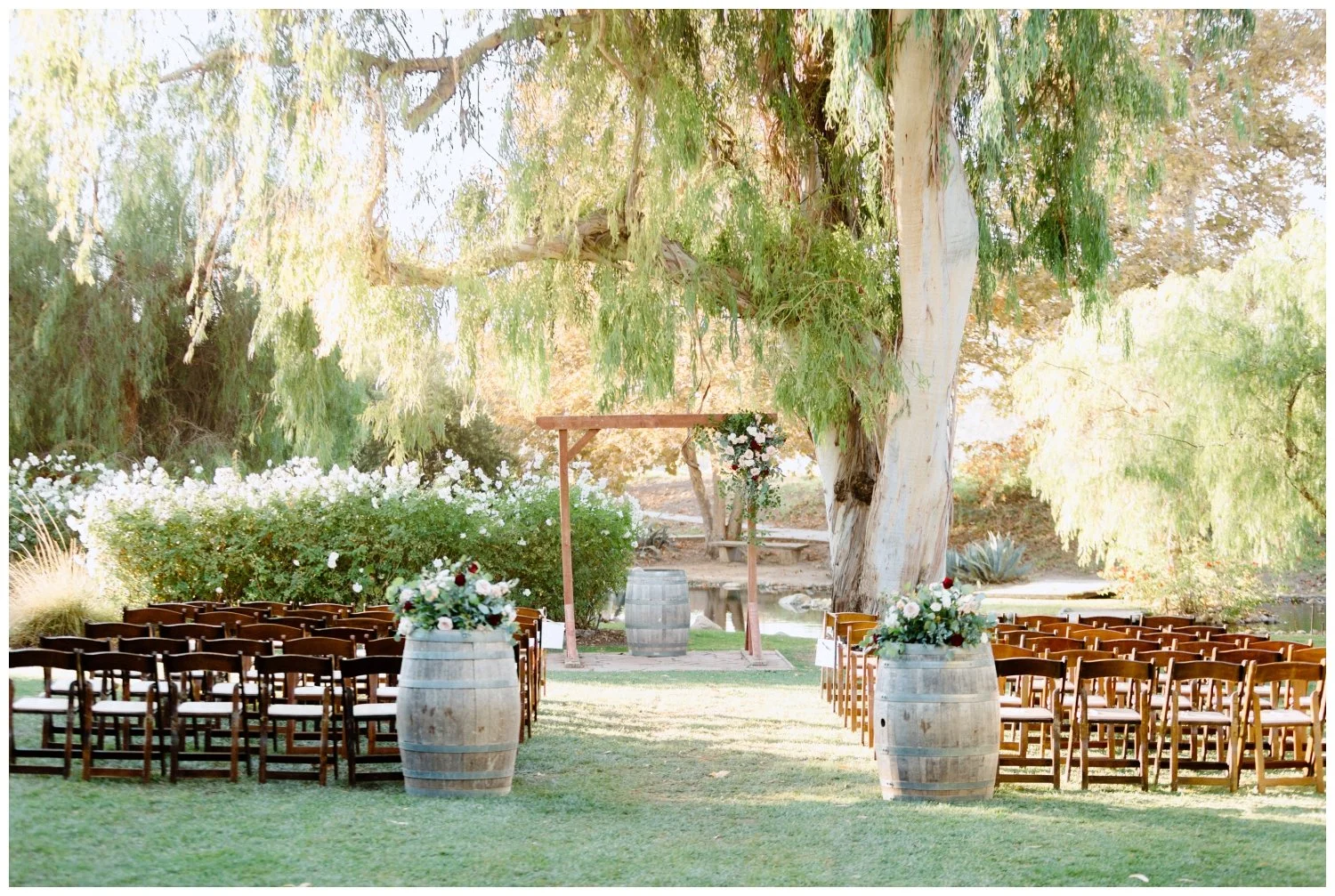 Galway Downs Rustic Garden Ceremony Decor without guests