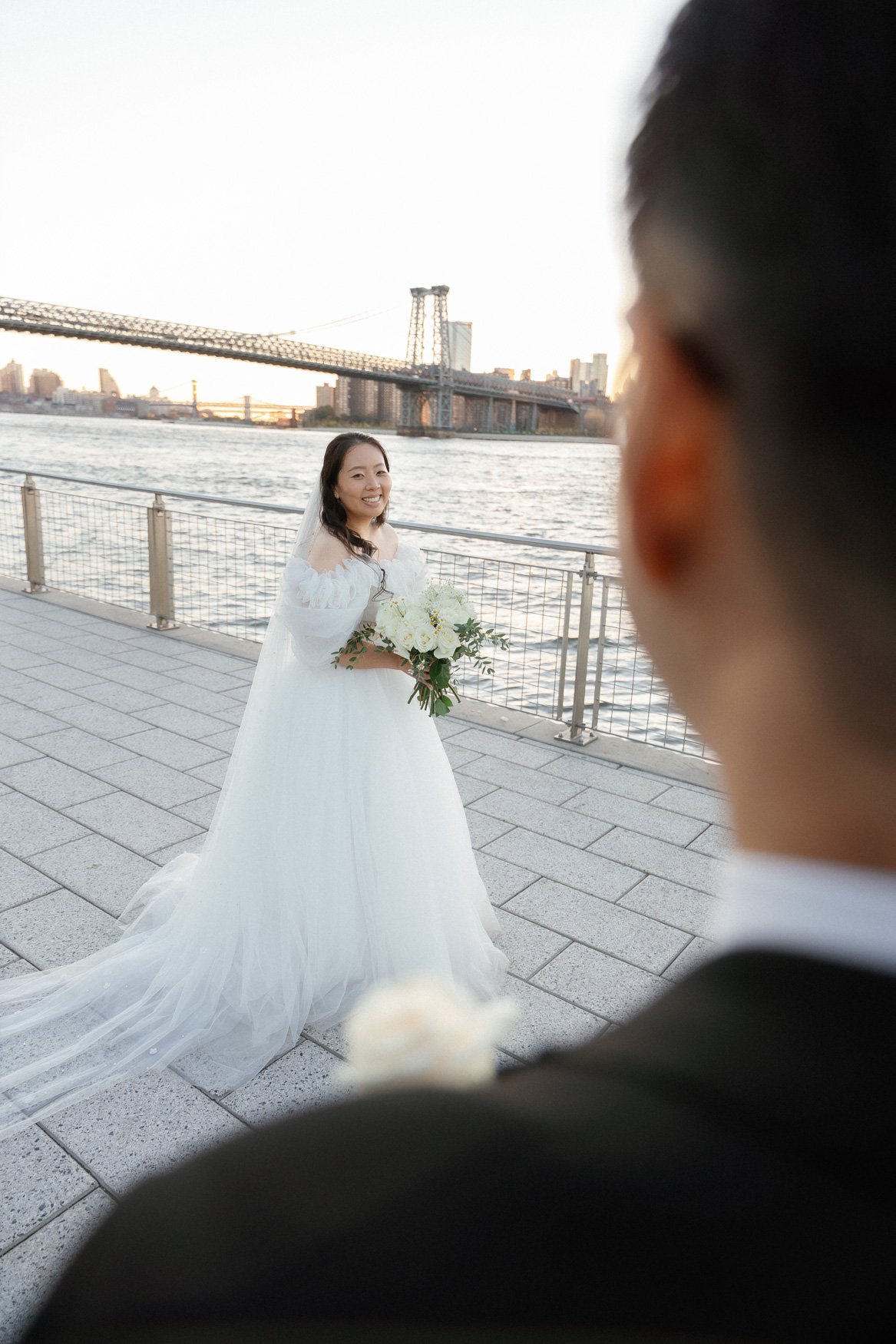 new york cinematic wedding photographer, brooklyn bridge