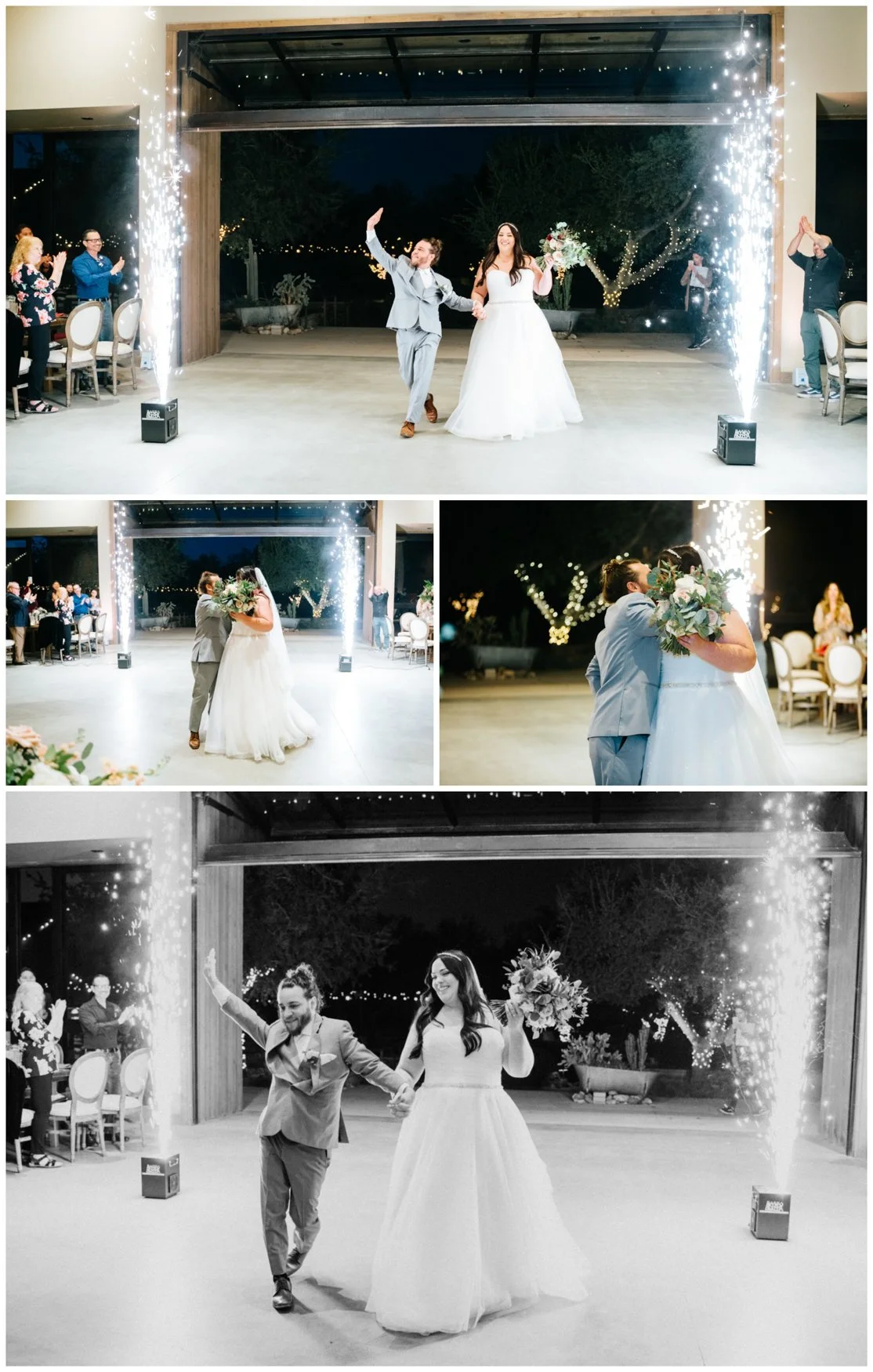 Bride and Groom sparkler grand entrance at Galway Downs in Temecula, CA photographed by By Evening Photography