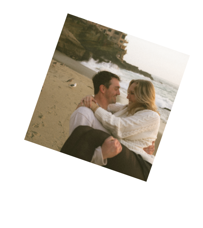 nostalgic film photo of a couple in laguna beach, ca