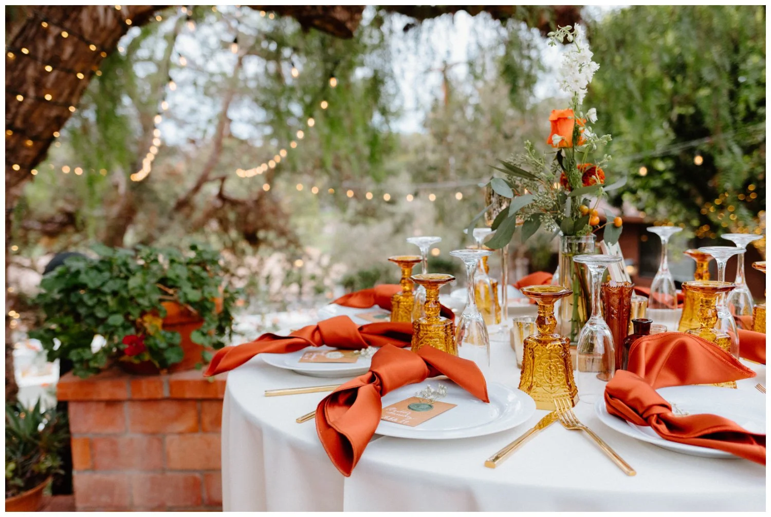 Boho Chic reception tablescape in the old rancho estate, carlsbad, ca