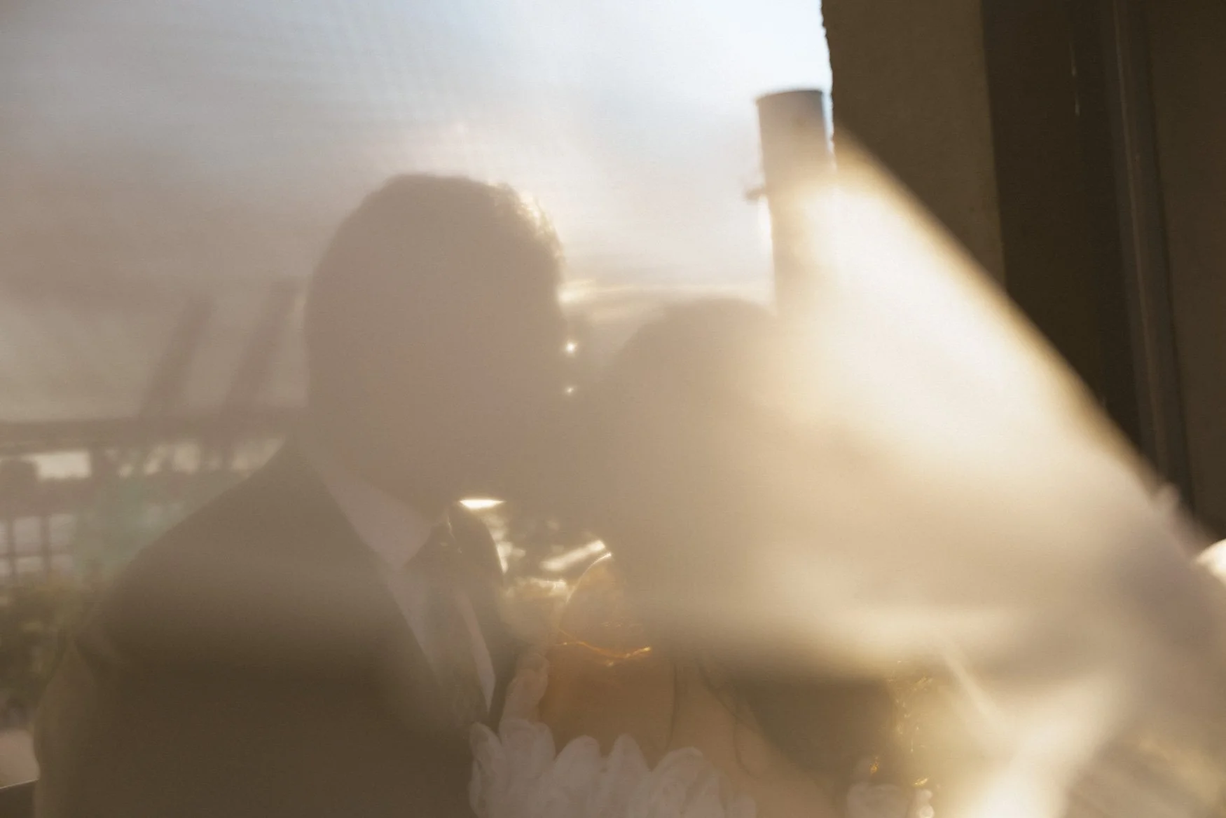 signature by evening photography veil shot at sunset, new york and destination wedding photographer