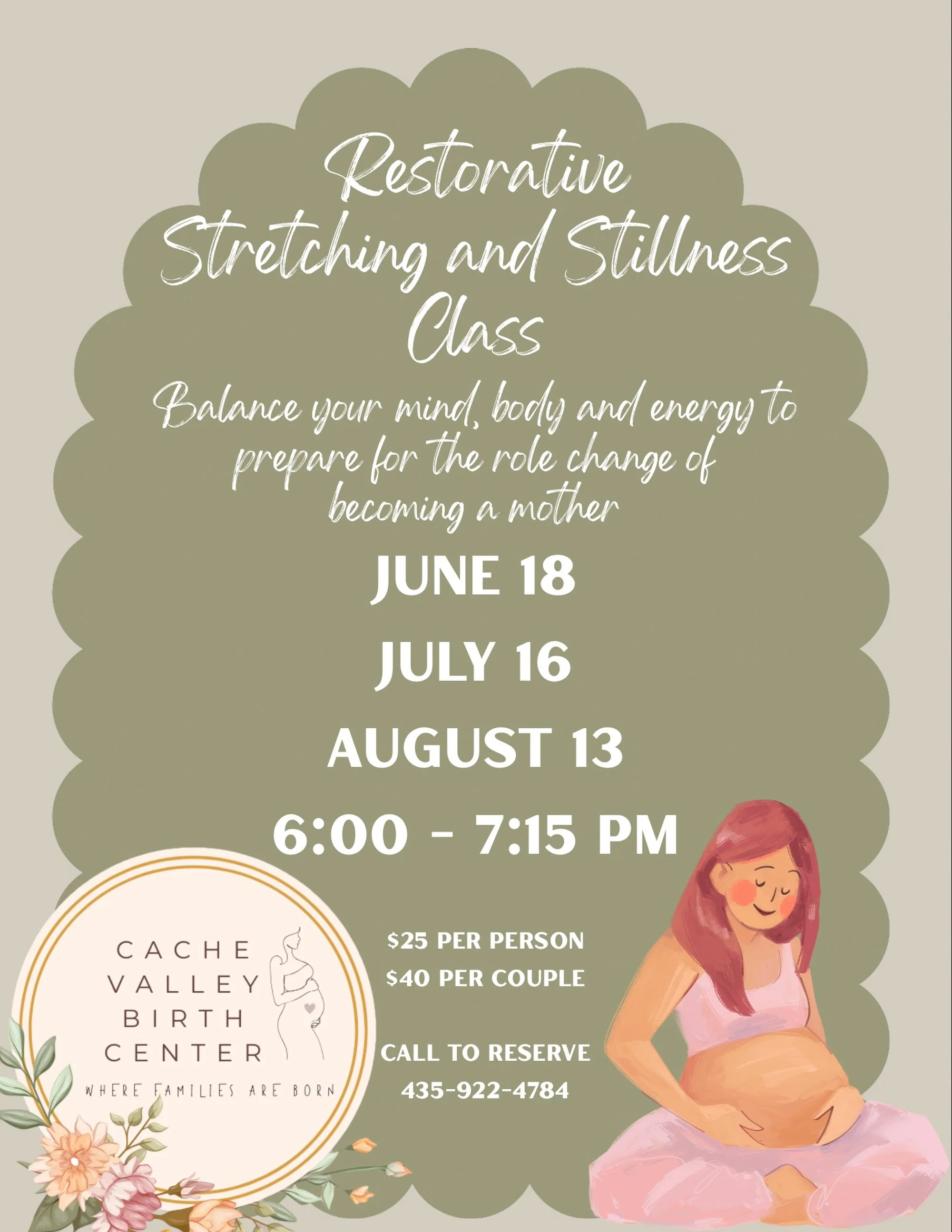 Take some time to slow down, stretch, and reconnect. ✨

Our Restorative Stretching &amp; Stillness classes are designed to help ease tension, encourage relaxation, and support your body throughout pregnancy with gentle, safe movement.

🗓 June 18, Ju